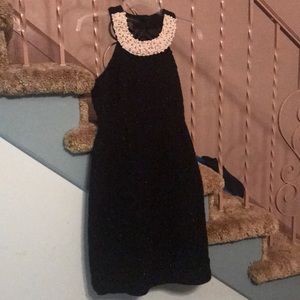 INC sparkly dress with pearl beaded neckline